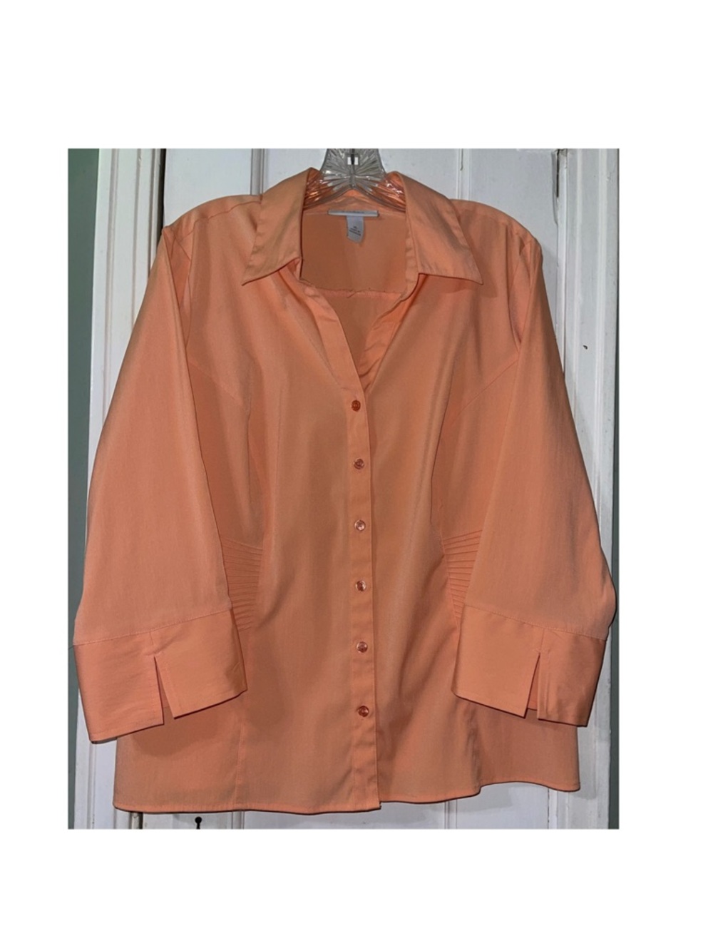 dressbarn Peach Button-Up Top